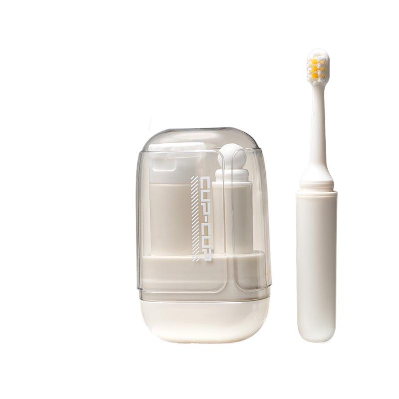 Mini Travel Toothbrush & Mouthwash Set with Folding Holder