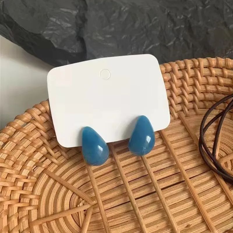 Trendy Simple Water Droplet Dangle Earrings for Women Blue Acrylic Small C Shape Drop Earrings Wedding Party Geometry Jewelry