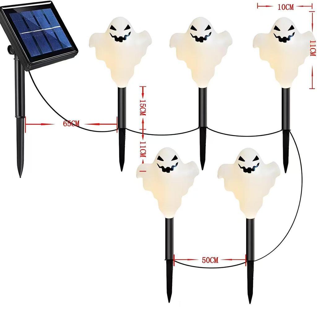 Solar-Powered Halloween Pumpkin Skeleton Ground Lights - Waterproof Outdoor Garden Decor