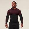 T-shirt da uomo a maniche lunghe con stampa a righe 3D, top da uomo comodo, traspirante e versatile