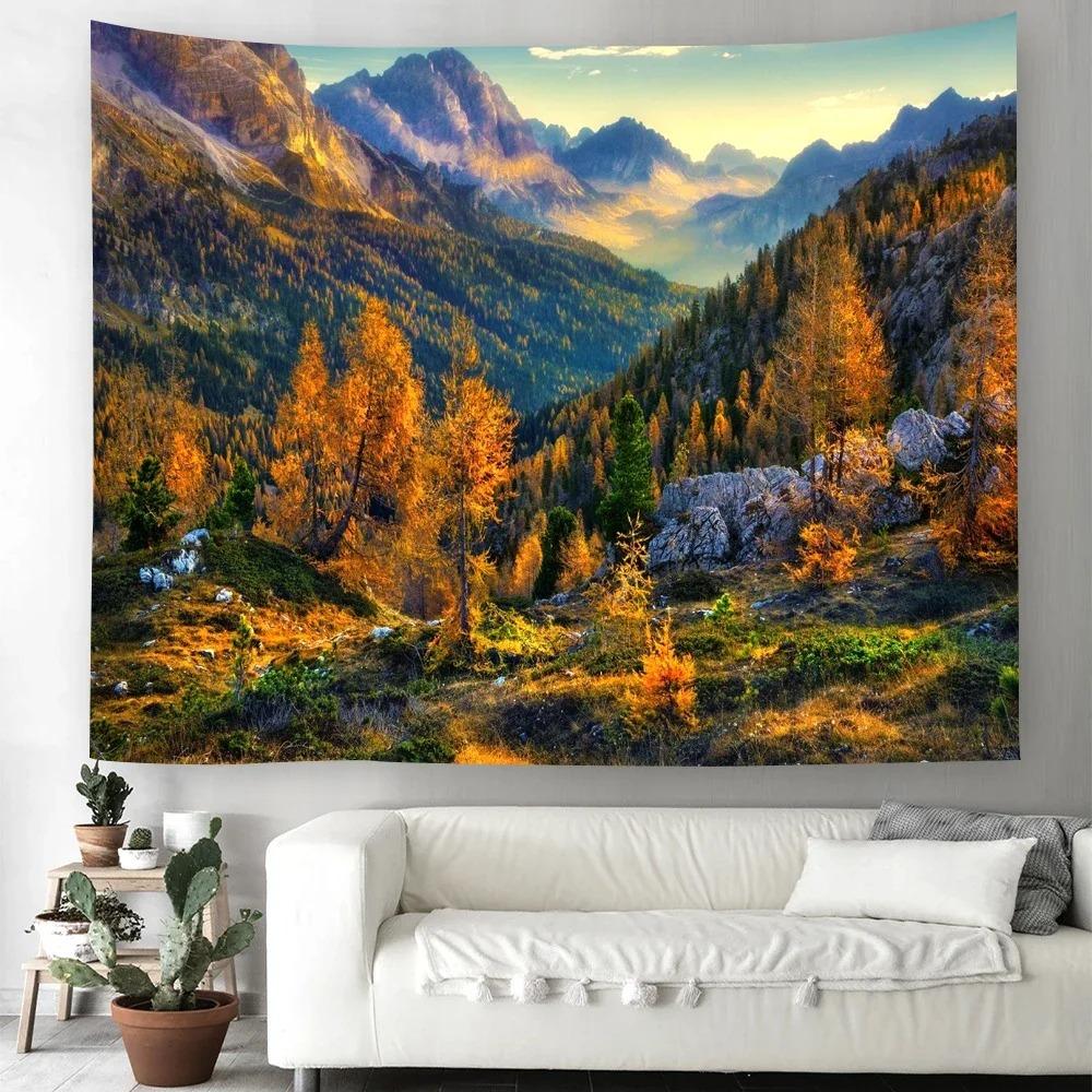 Natural Scenery Lake Sunset Decorative Tapestry Home Wall Living Room Office Decorative Tapestry