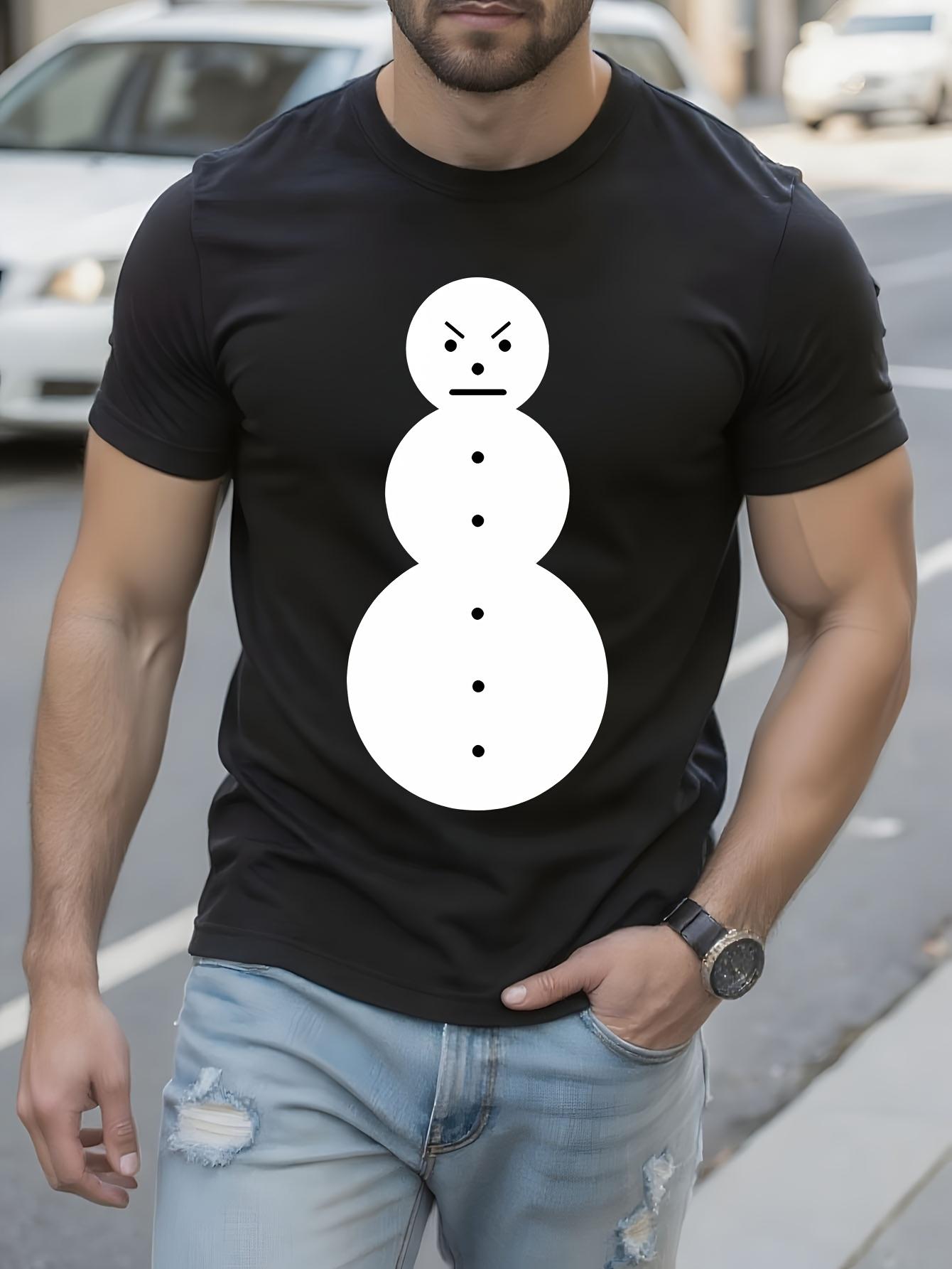 Jeezy Funny Snowman Graphic Tshirt - Minimalist Black and... S