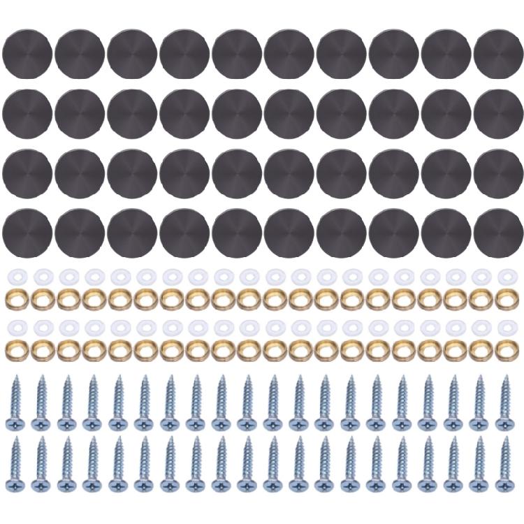 Pack of 40 Mirror Screw Caps Steel Decorative Covers Wall Decoration Fasteners Simple To Use for Bathroom & Kitchen Use