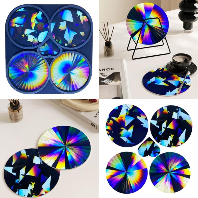 DIY Holographic Silicone Mold Table Cup Cushion Pad Placemat Resin Casting Mold DIY Craft Artwork Home Decorations