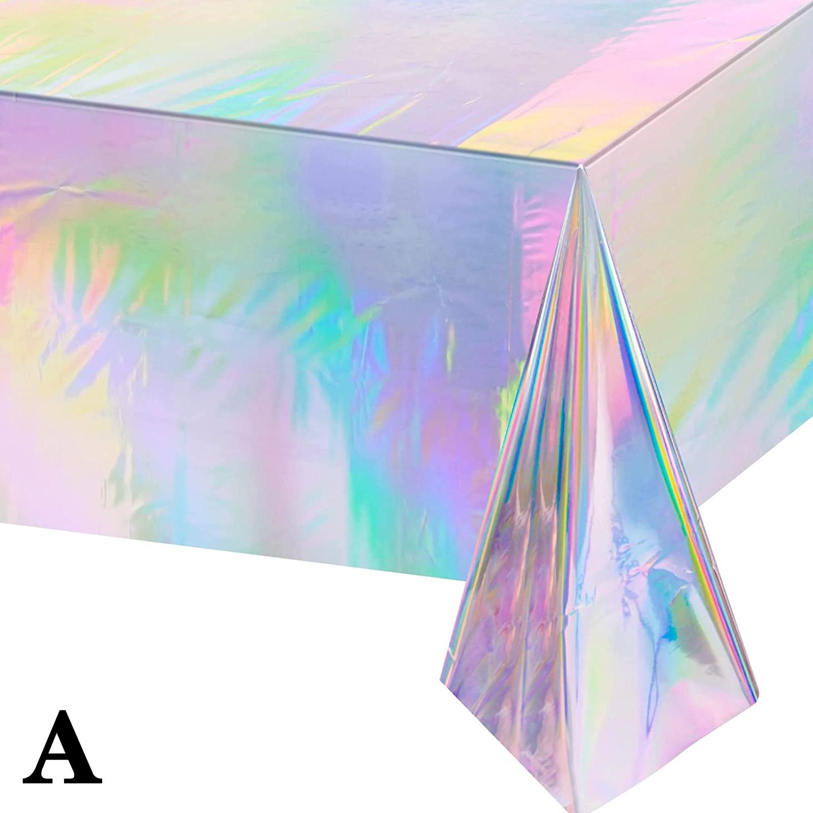 

Скатерть Laser Rainbow 137x274 см, украшение для дня рождения, пластиковая одноразовая скатерть, водонепроницаемая радужная скатерть 137x274cm