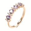 Vintage Purple Zircon Rings for Women Gold Color Wedding Party Jewelry Gift