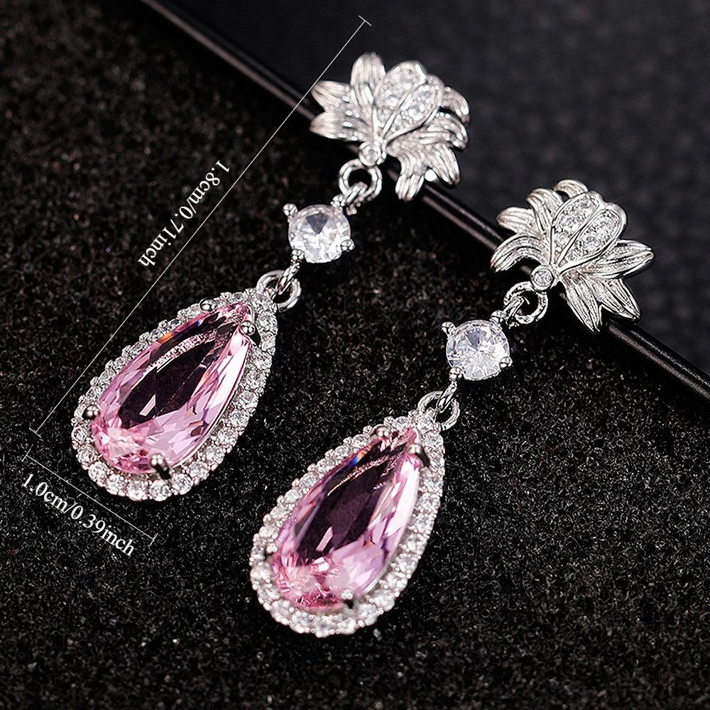 1 Pair, Fashionable, Inlaid with Synthetic Zircon, Fashionable, Versatile, Long Earrings.