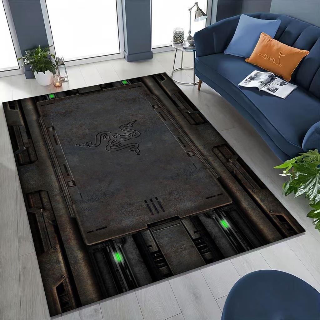 Fashion Razer Logo Moto Art Rug for Bedroom Living Room Sofa Home Doormat Decor, Large Kid Non-slip Floor Mat