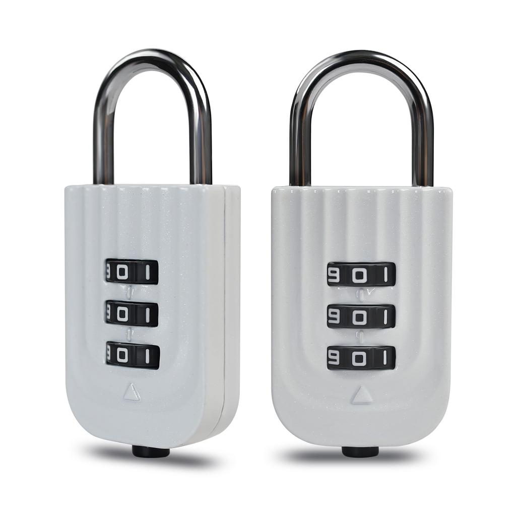 3 Digit Combination Lock, Approved Locks for Luggage, Travel, Gym, School, Suitcase, Backpack, Easy Read Dials, Zinc Alloy Body