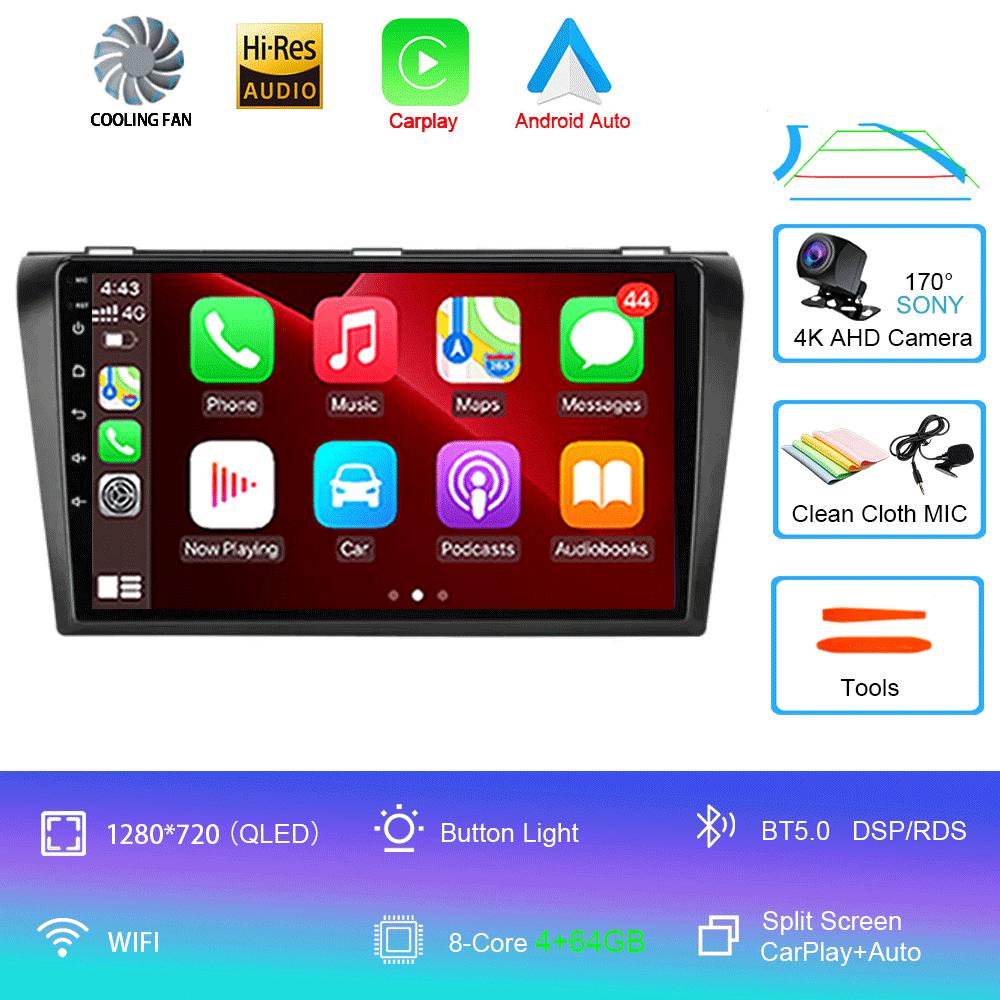 Android 14 Video Player Car Radio For Mazda 3 2004 -2009 2din with BOSE Multimedia Player Carplay Stereo GPS Head Unit