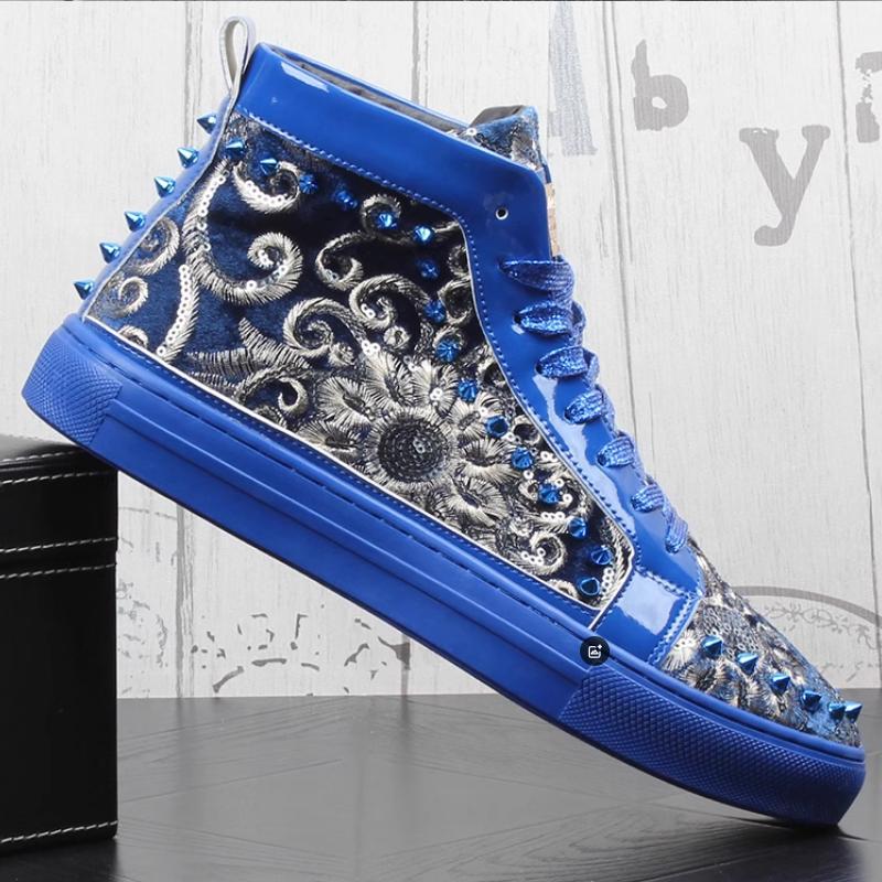 Fashion Men Fashion Casual Ankle Boots Spring Autumn Rivets Luxury Brand Sneakers Male High Top Punk Style Shoes Zapatos Hombre a8