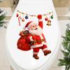 Cute Cartoon Santa Claus Toilet Cover Sticker for Bathroom and Shower Stall Decoration Sticker