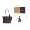 Coach City 23 Classic Monogram Metal Logo Tote Bag Shopping Bag Shoulder Handbag Medium Women Tote Bags Walnut Black CU759-IMXAQ