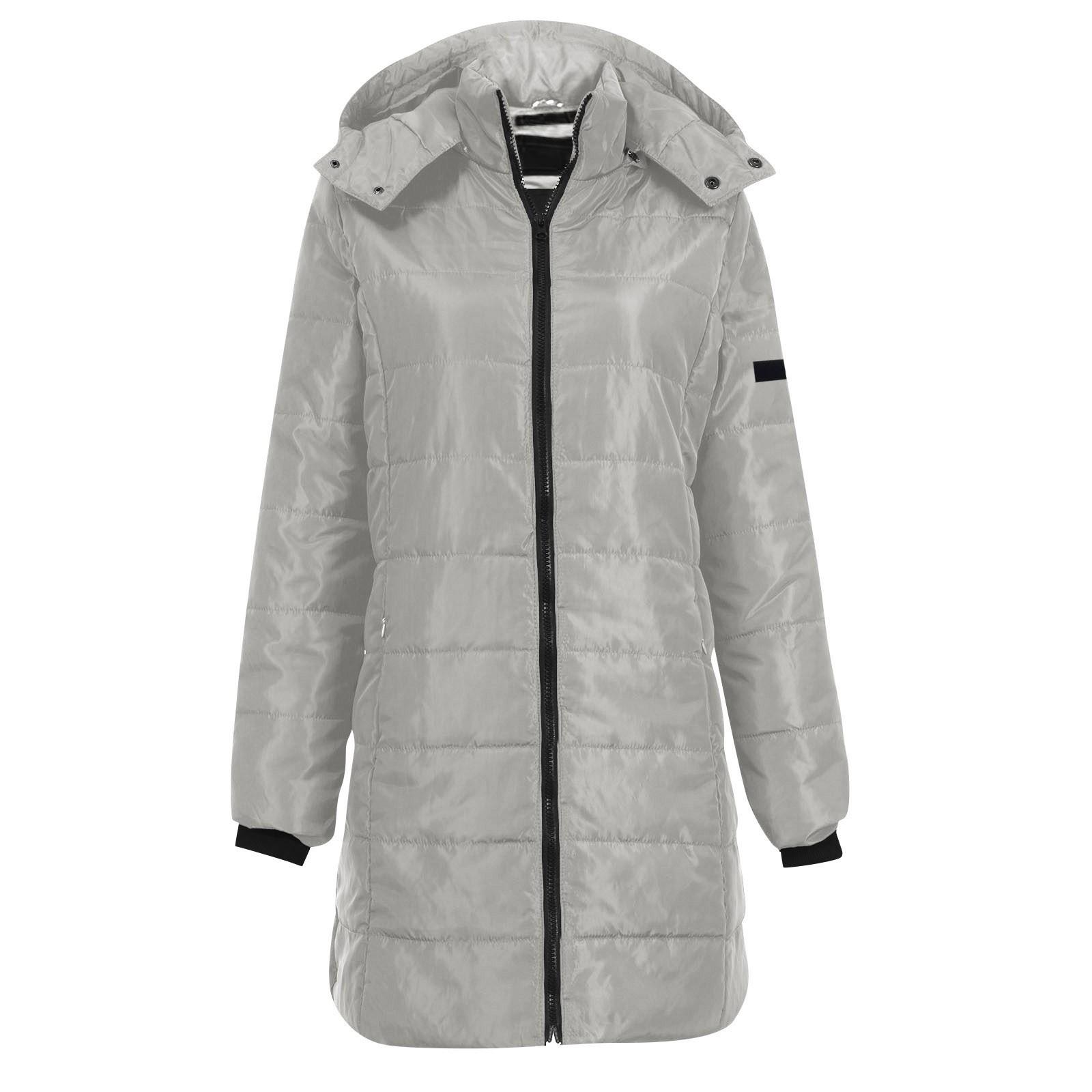 

Женская одежда с хлопковой подкладкой, средней длины, однотонная, с капюшоном, теплая хлопковая куртка, жилет, пуховое хлопковое пальто M