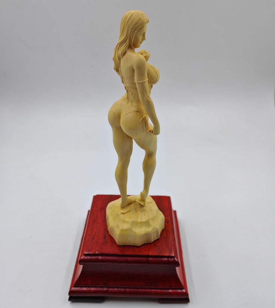 Wooden carving figurine Nude fine wooden total height [Goddess/Beautiful Girl] figure, art, sculpture, boxwood, 25.5cm