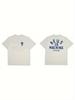 Deus Motorcycle Men's and Women's T-shirts- White Background with Red Motorcycle Graphic Print