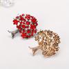 Classic Women Men Exquisite Tree Rhinestone Badges Brooch Shining Crystal Luxury Plant Pin For Lady