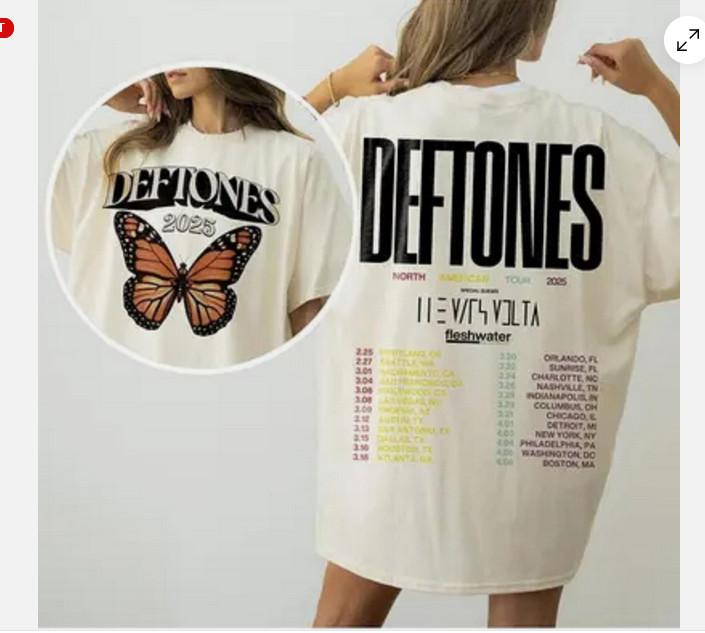 

Deftones 2025 North American Tour Concert T-Shirt S