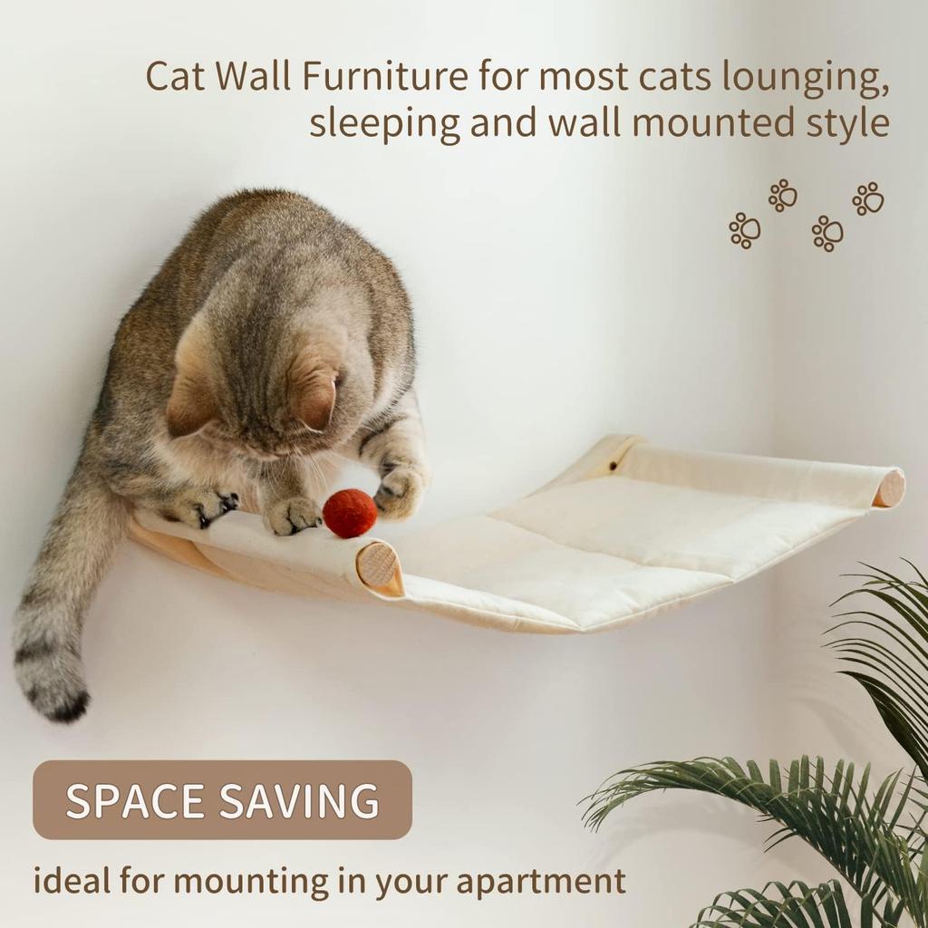 Cat Hammock Bed Wall Mounted Climbing Cats Kitty Bed Funiture Stable Shelf Perches Cat House for Sleeping Playing Accessories