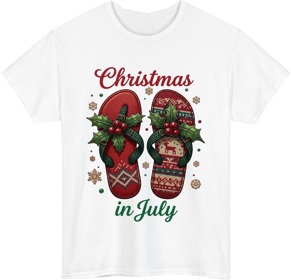 Christmas In July TShirt Funny Summer Santa Shirt Birthday Gift For Tee Top S