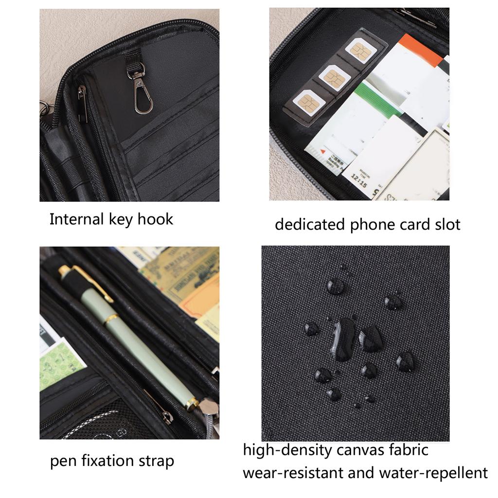 Thin Travel Essential Pouch With Dedicated Passport Slot And Card Capacity Blocking Wallet For Business Trip