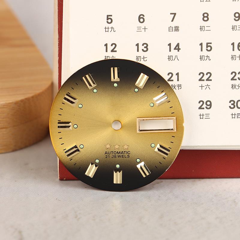 Vintage-Zifferblatt, DIY-Teile, 3 Sterne, Doppelkalender, wörtliches Herrenuhr-Zubehör für das Uhrwerk 46941/46943