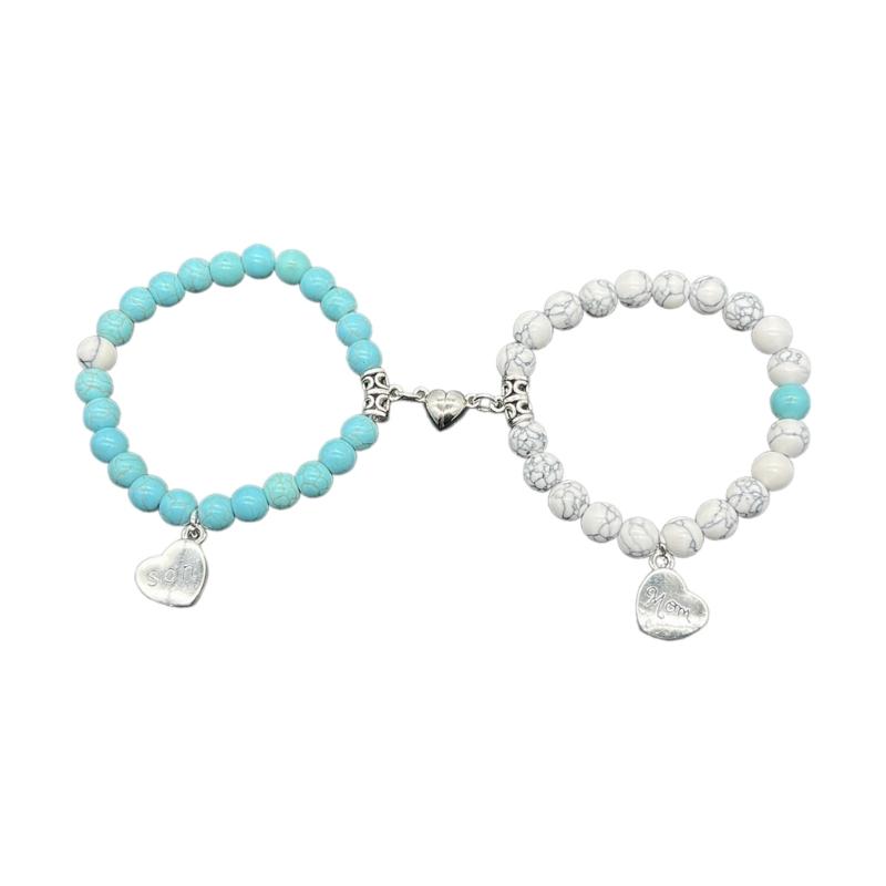 

Fashionable Beaded Bracelet Set Magnetic Cute Heart Parents Bracelets Perfect Gift for Loved Ones Comfortable to Wear