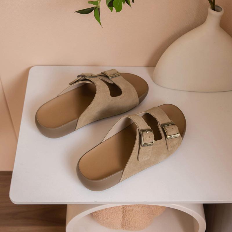 Thick-soled One-word Slippers for Women To Wear In Summer, New Beach Cool Slippers, Lazy Pedal