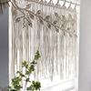 Macrame Wall Hanging Boho Handmade Woven Tapestry Leaf Pattern Tassels Wall Decor Curtain Home Decoration For Living Room Bedroom Wedding Party