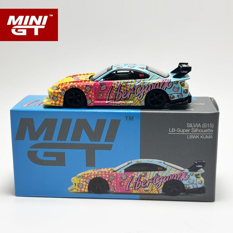 MINIGT 1:64 LB Super Silhouette S15 SILVIA LB KUMA MGT alloy car model 743