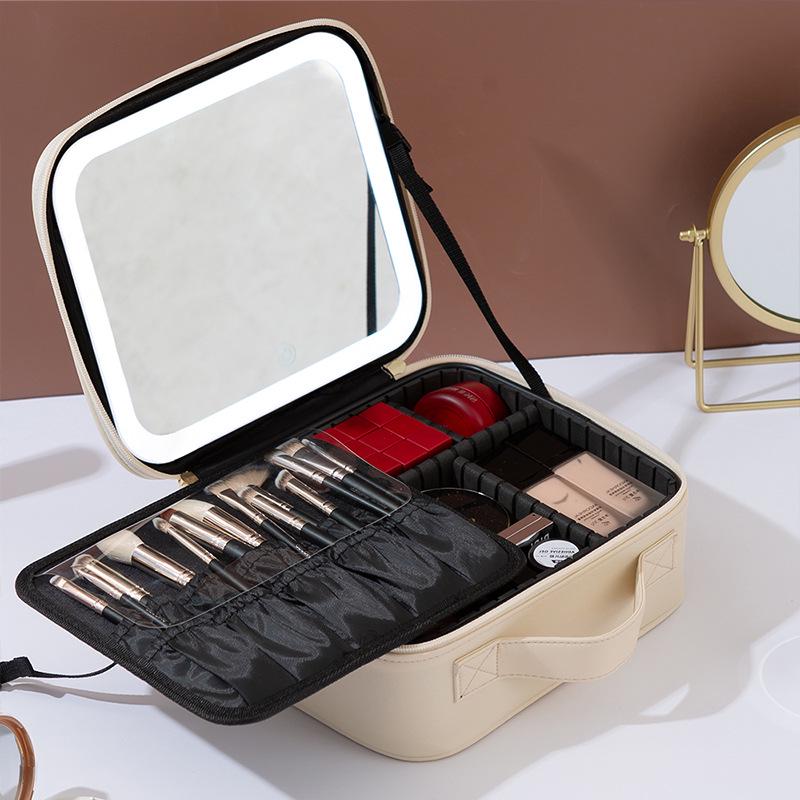 LED Light Cosmetic Travel Mirror and Storage Box - Trending Online 2024