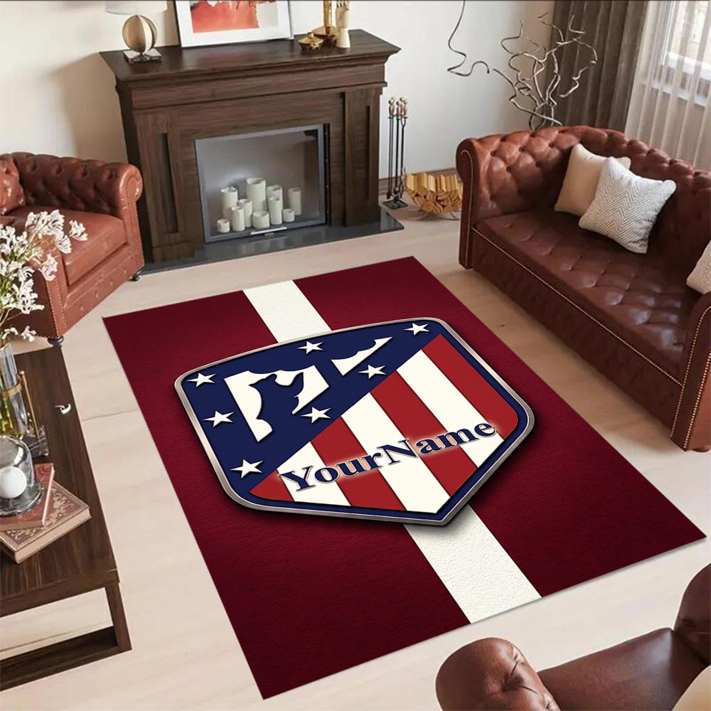 Atletico Madrid Customized Name Floor Rug Office Rug Design for Outdoor Decorate Room Playrooms Study Room Anti-slip Rug Decorate Offices