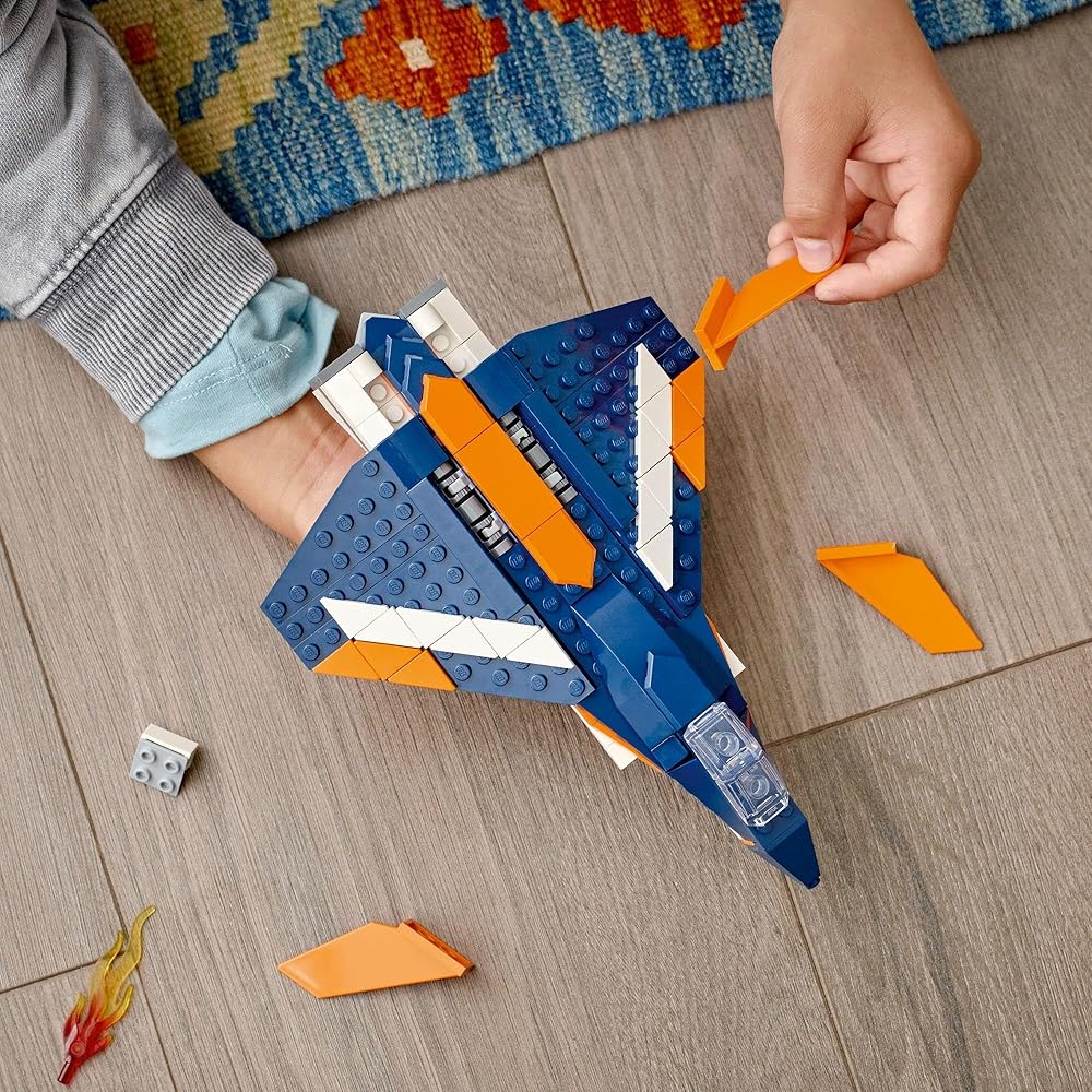 LEGO Creator Expert Supersonic Jet Toy Building Set for Kids Ages 7-9, Vehicle Model 31126