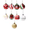 6/PCS Christmas Balls Painted Green Gold Plastics Xmas Tree Hanging Pendant New Year Home Party Holiday Decor Friends Gifts