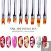 YY 8Pcs Set Oblique Gradient Smudge Nail Flower Drawing Sawtooth Pen Multifunctional Mix Shape Petal Painting Gel Nail Art Brush