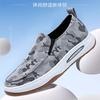 New Autumn Casual Men's Shoes Breathable Canvas One-pedal Cloth Shoes Lazy Shoes Non-slip and Wear-resistant Platform Shoes