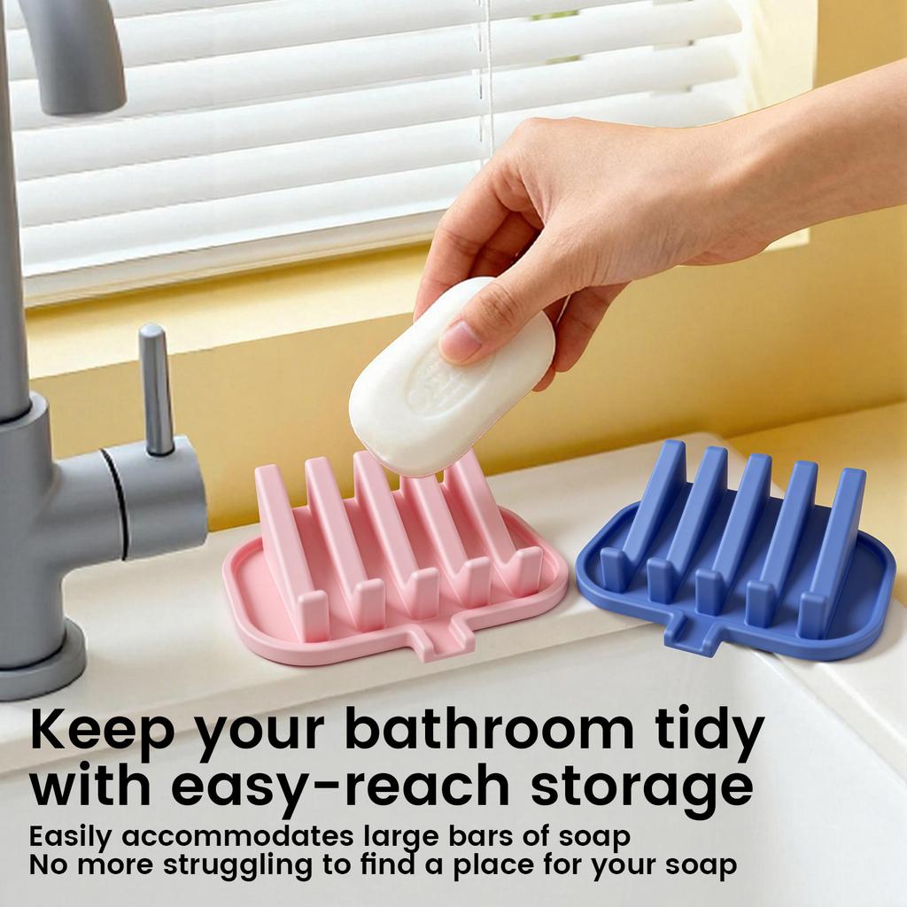 Portable Silicone Soap Dish, High Appearance Drainage Soap Tray for Bathroom Travel Dormitory