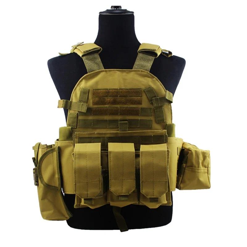 6094 Camouflage Tactical Vest Multi-Functional Plate Carrier Adjustable Combat Hunting Equipment for Men Outdoor Cycling