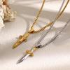 MamacitaSlay 316L Stainless Steel Mixed Color Sword Necklace 18K Gold Plated Waterproof Jewelry Hip Hop Style Unique Necklace