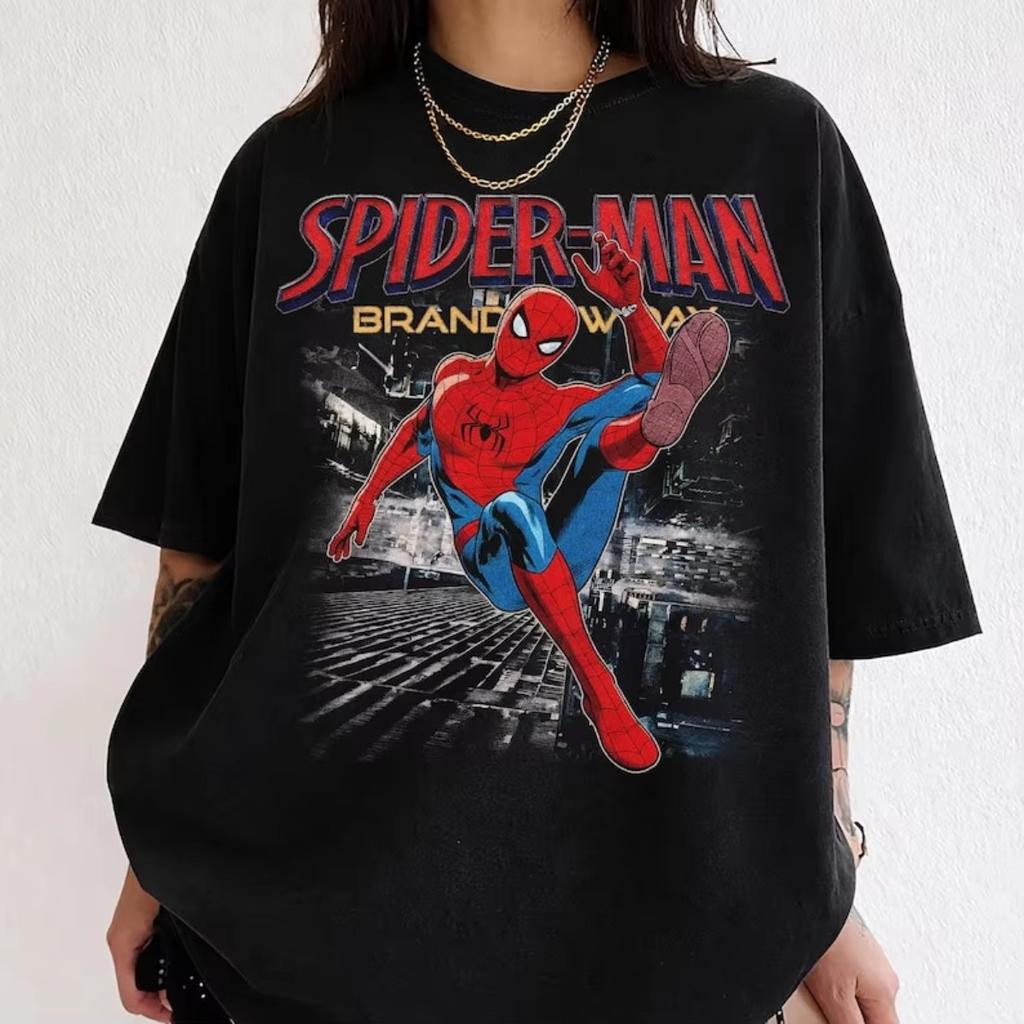 Hot Sale Spider Man Classic Retro Style Poster Graphic Print T-shirt Men Women O-Neck Cotton Short Sleeve Summer New Tee Loose Casual Oversized Top