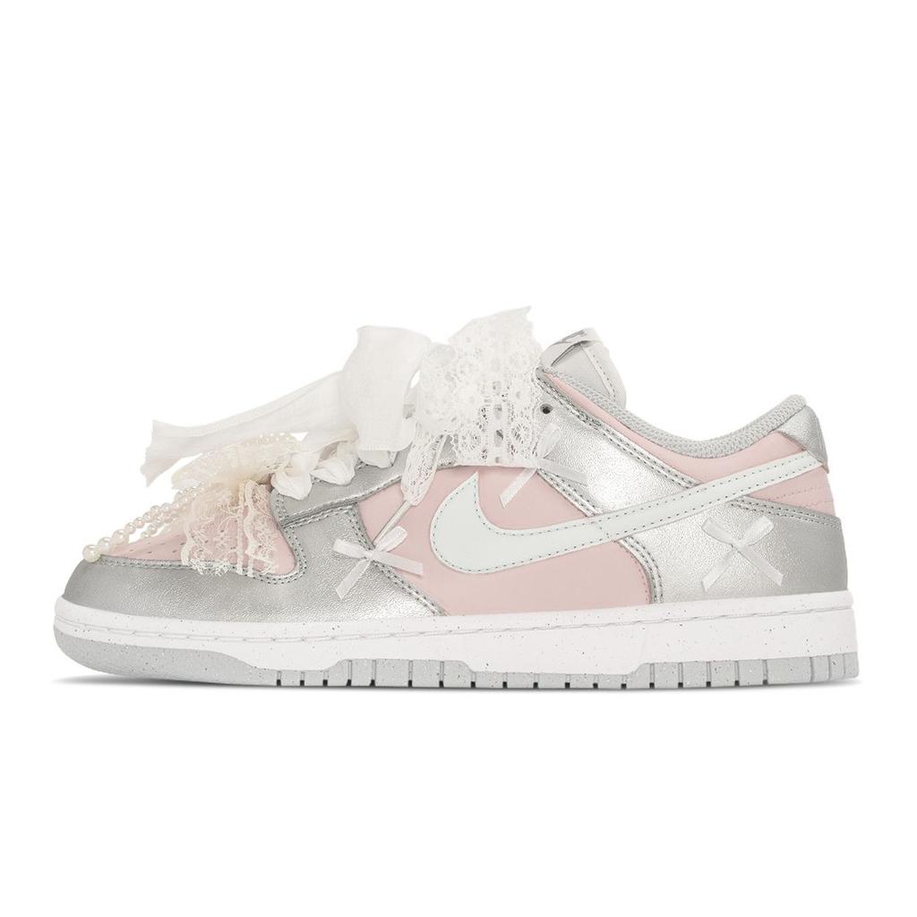 Nike Dunk Sparkling Galaxy Low Top Skateboard Shoes Women's Pink Silver DD1873-113(TeamA-S-BOX)