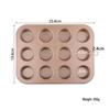 12-Cavity Mini Muffin Baking Pan with 48 Molds - Square and Round Shapes