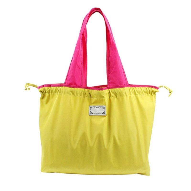 Shopping Bag Foldable Portable Reusable Grocery Bag Long Handles Closable Pouch флуоресцентный желтый 774₽