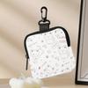 Large Capacity Cute Cat Print Portable Coin Purse Faux Leather Waterproof Mini Earphone Case with Key Ring Multifunctional