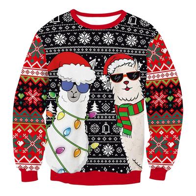 Autumn 3D Christmas Animals Printed Sweatshirts Fashionable Casual Sports Long Sleeved Men's and Women's Unisex Sweatshirts
