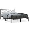 Metal Bed Frame with Headboard Black 135 X 190 Cm