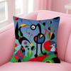 Classic painter Joan Miro Doublesided Printed pillow cover Short plush Suitable living rooms bedrooms sofas throw cushion cover