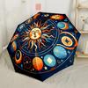 Astrological Horoscope Symbols Compact Travel Automatic Umbrella Retractable Design with 8-Rib Durability Compact Design Travel Essential