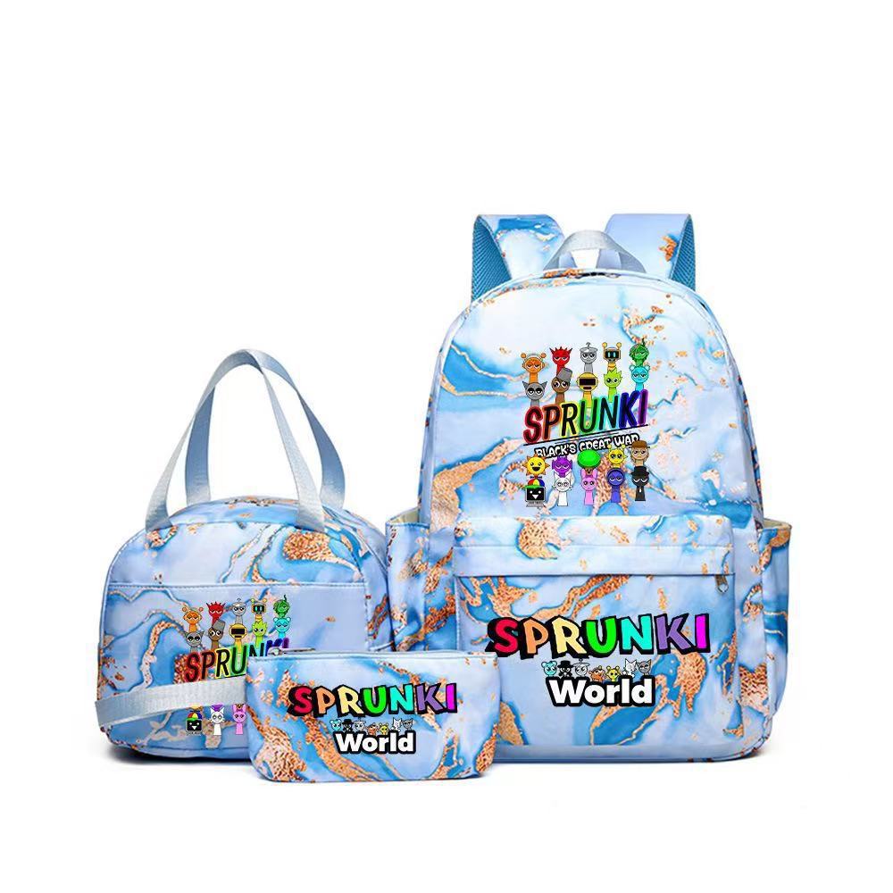 Rhythm zygote student schoolbag children's backpack backpack three-piece set
