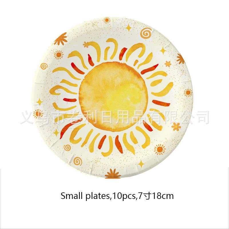 Sun Themed Party Supplies Decorative Banners Paper Plates Tissue Tablecloths Arrange Holiday Parties